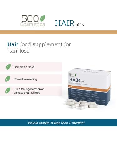 500 Cosmetics Hair - Natural Capsules to Prevent Hair Loss with L-Cysteine and Zinc - Improves Hair Condition and Provides Nutrients - For Men and Women. (3) - Buy Online on GoSupps.com