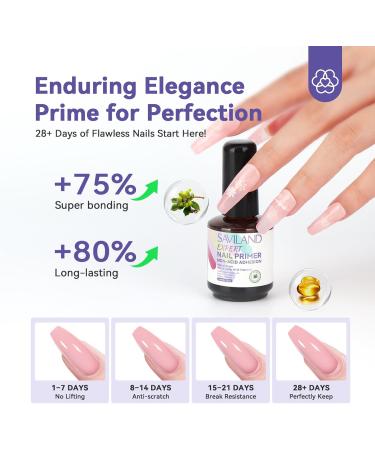 SAVILAND Nail Primer No Lift: 2024 Acid Free Primer Nail Prep Bond with Vitamin E Ingredient Castor Oil for Gel Acrylic Dip Nails Ultra-Strong Adhesion Protein Bond Nail Supplies Home Salon - Buy Online on GoSupps.com