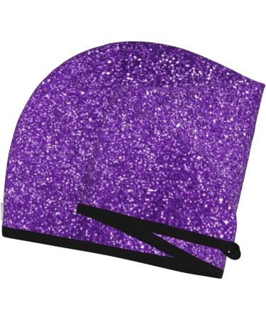 Glitter Purple Hair Towel Wrap - Quick Drying Hair Turban with Button | Perfect for All Hair Types - Shop Internationally - Buy Online on GoSupps.com