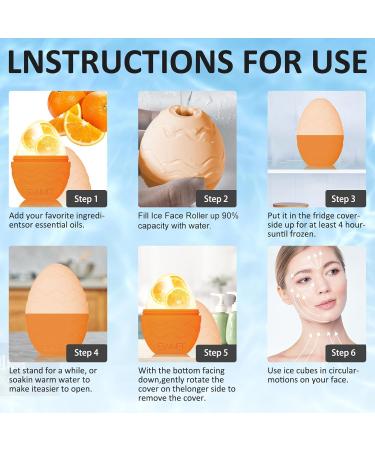 Buy Ice Roller & Silicone Egg Shape Ice Mold - Soothing Face Massager for Puffy Eyes & Skin Tightening - Reusable Facial Treatment Tool (Orange - Buy Online on GoSupps.com