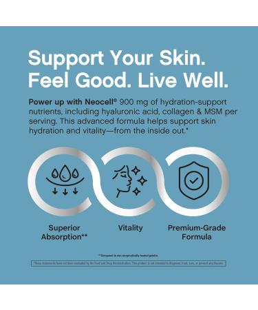 NeoCell Hyaluronic Acid Complex 900mg | 120 Capsules | with BioActive Collagen Peptides & MSM | Premium Grade Formula - Buy Online on GoSupps.com
