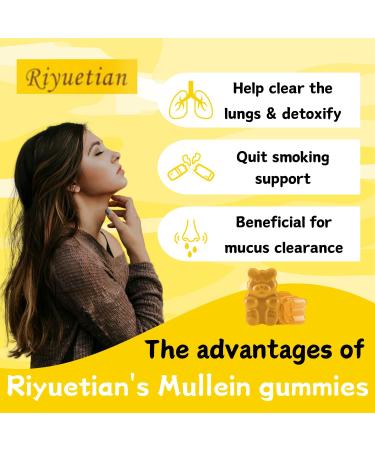 Mullein Gummies 2000mg Organic Mullein Leaf Extract for Clear Lungs Boost Respiratory & Digestive Immune Booster for Adults & Kids Allergy Friendly Non-GMO 120 Gummies 60 Count (Pack of 2) - Buy Online on GoSupps.com