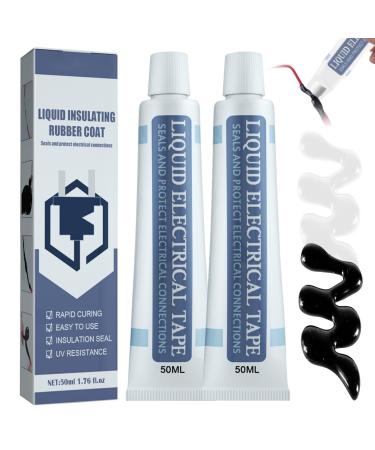 Gnacodes Liquid Insulation Tape 50ML Liquid Electrical Tape 2024 New Waterproof Liquid Insulation Electrical Tape Good Insulation Waterproof Flame Fast Dry Liquid Electrical Tape (W+B)