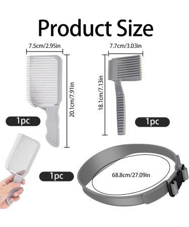 Hair Cutting Combs Set of 3 Silicone Curved Self Cutting Hair Cutting Template Grey - Buy Online on GoSupps.com