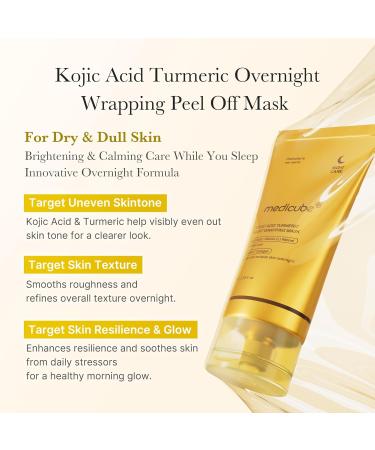medicube Kojic Acid Turmeric Overnight Wrapping Peel Off Mask Brightens & Defends Against Skin Stress for a Clear Glowing Complexion Korean Skincare 2.53 fl. oz. Kojic Acid Tumeric - Buy Online on GoSupps.com