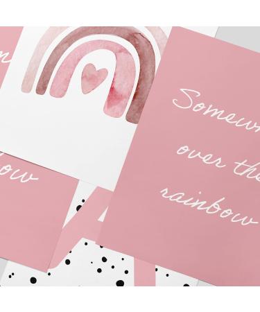 Pompom Prints Set: 3 Girls Bedroom Rainbow Nursery Decor - Scandi Boho Style Playroom Art (A4 Size) - Buy Online on GoSupps.com