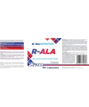 Allnutrition R-ALA 90 Caps - High Quality Alpha Lipoic Acid Supplement - 1 kg - Buy Online on GoSupps.com