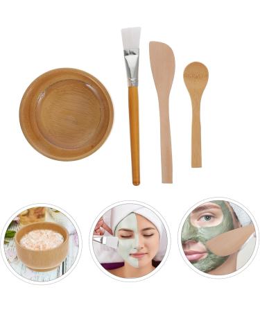 FRCOLOR 1 Set Four Piece Facial Bowl Facial Stirring Tool Facial Cream Bowl Diy Bowl Lotion Mixing Bowl Scrubber Silicone Scraper Facial Mixing Bowl Miss Hair Wooden Brush - Buy Online on GoSupps.com