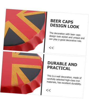 PRETYZOOM American Flags Beer Cap Pendant Vintage Decor Vintage Home Decor Iron-art Wall Hanging Picture Tin Painting Metal As Shown 36X36X4CM - Buy Online on GoSupps.com