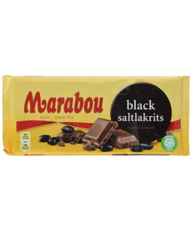 Marabou Black Milk Chocolate with Salty Liquorice 100 g