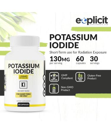 Potassium Iodide 130mg - 30 Servings for Thyroid Support & Defense - Buy Online on GoSupps.com