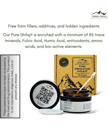 Pure Himalayan Shilajit Resin | 100% Natural and Lab-Tested | with Fulvic Acid and Trace Minerals | 75 Servings for Energy and General Wellness | 30g Jar - Buy Online on GoSupps.com