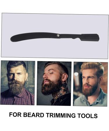 Frcolor Engraved Manual Razor Holder - Foldable Shaver & Eyebrow Razor Stand - Black 14.5x2.5cm | Premium Man Tool Handle - Buy Online on GoSupps.com
