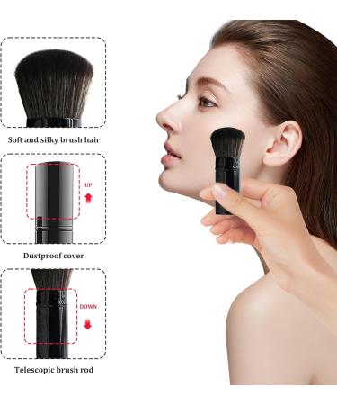 Blush Brush 4 Inch Retractable Blush Brush Travel Bronzer Brush Portable Makeup Brushes with Cover Powder Brushes for Blush Sunscreen Bronzer Powder Cosmetics - Buy Online on GoSupps.com