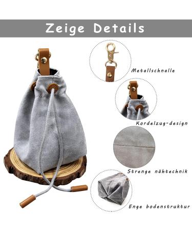 Adjustable Portable Feed Bag for Small Dogs | Training Treats Bag with Cord & Buckle - Ideal Pet Food & Snack Storage (Gray) - Buy Online on GoSupps.com