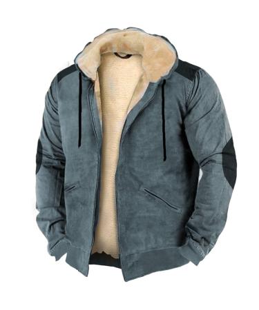 Hanxiulin coat plush jacket hoodie jacket oversize winter coat men winter jacket jacket windproof coat thick windproof autumn coat hooded tops men blue xl xl