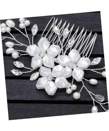 Mikinona 1pc Bridal Hair Combs Wedding Hair Combs Floral Hair Clips Headdress for Women Bridal Hair Pin Bride Hair Combs Pearl Clips for Hair Rhinestone Hair Clips Wedding Headpiece White - Buy Online on GoSupps.com