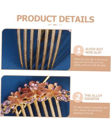 Gogogmee Opal Comb Styling Hair Clips Wedding Hair Accessories for Brides Floral Hair Clips Wedding Hair Clip Tooth Comb Hair Comb for Women Combs for Women Hair Styling Purple Alloy - Buy Online on GoSupps.com