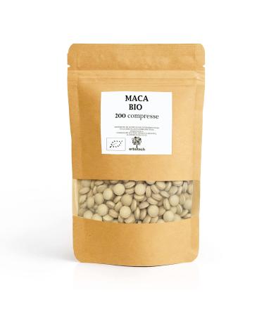 Erbotech ERBOTECH 200 organic Peruvian maca tablets capsules rich in minerals vitamin B vitamin C vitamin E gluten-free.