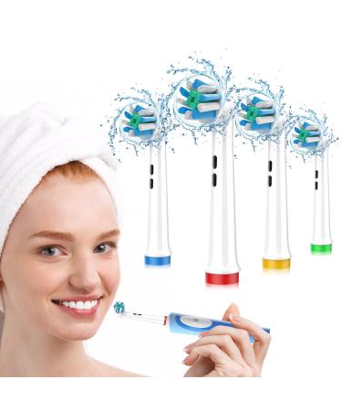Upgraded Acoss Action Electric Toothbrush Heads for Adults-4 Pcs Professional Replacement Toothbrush Heads Compatible with OralB 7000/1000/9600/5000/3000/8000 1 Count (Pack of 4) Upgraded Acoss Action