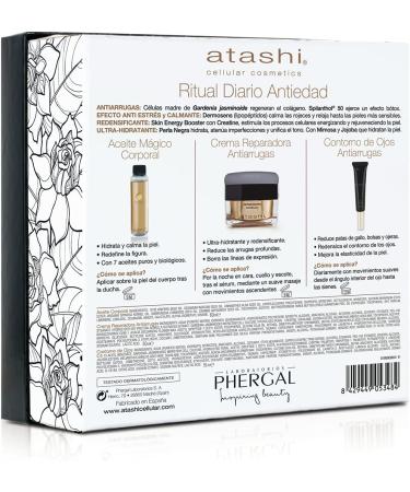 Atashi Cellular Cosmetics Atashi | Daily Anti-Aging Ritual Chest | Repair Cream + Eye Contour + Magic Body Oil | 50Ml + 15Ml + 60Ml - 125 ml - Buy Online on GoSupps.com