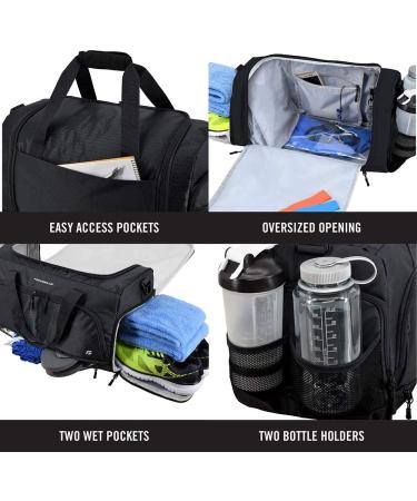 Ultimate Gym Bag 2.0 - Durable Crowdsource Designed Duffel with 10 Compartments, Water Resistant Pouch | Black Medium (20) - Buy Online on GoSupps.com