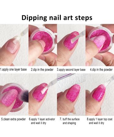 Premium Dip Powder Nail Kit - 8 Colors Clear Nude Pink Glitter Acrylic Set for Home Manicure | Base & Top Coat Included - Buy Online on GoSupps.com