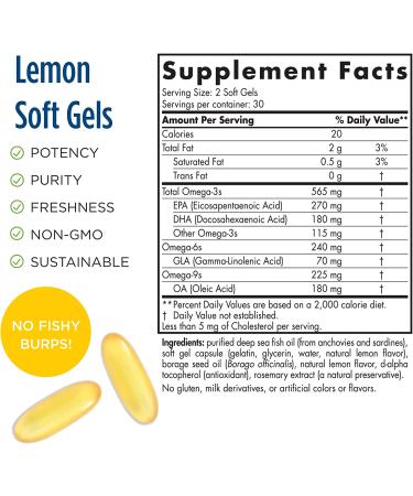 Nordic Naturals Complete Omega 1000 mg - Lemon Soft Gels | 60 Count - Premium Fish Oil Supplement - Buy Online on GoSupps.com