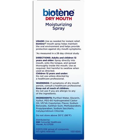 Biotene Moisturizing Mouth Spray 1.5 fl oz - Pack of 2 | Hydrating Oral Care Solution - Buy Online on GoSupps.com