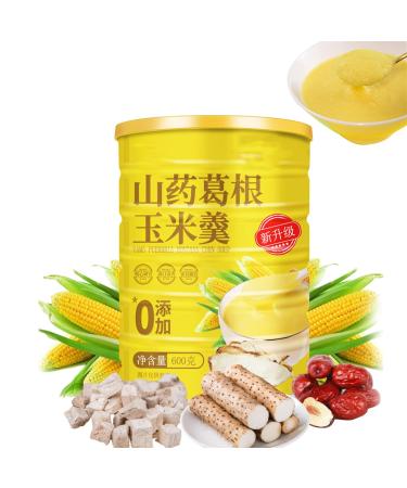 Hfdhd Chinese Yams root red dattles corn soup Yams root and Pueraria corn powder instant-mainpaste healthy nutritious breakfast regulate the intestine (1box)