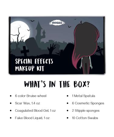 Buy SFX Makeup Kit - Complete Special Effects Makeup with Fake Blood Scar Wax & Sponges for Ultimate Zombie Looks - Buy Online on GoSupps.com