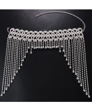 STONEFANS Wedding Rhinestone Flapper Headpiece Headband - Great Gatsby Head Chain Jewelry for Women - 1920s Costume Hair Accessory (Silver-Wedding) - Buy Online on GoSupps.com