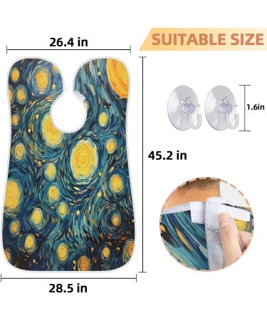 Buy Abstract Starry Night Beard Bib Apron - Hair Catcher for Men | Perfect Father's Day & Christmas Gift - Buy Online on GoSupps.com