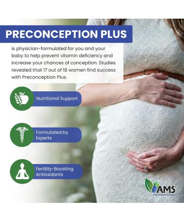 America Medic & Science Preconception Plus (90 Capsules) | Conception & Fertility Supplement for Women Trying to Conceive | Physician Formulated Prenatal Vitamins | 90 Count Pack - Buy Online on GoSupps.com