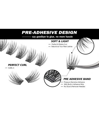 Self Adhesive Eyelashes Kit - 156 PCS EASITENSION DIY Reusable Lash Clusters | No Glue No Remover Residue-Free - Buy Online on GoSupps.com