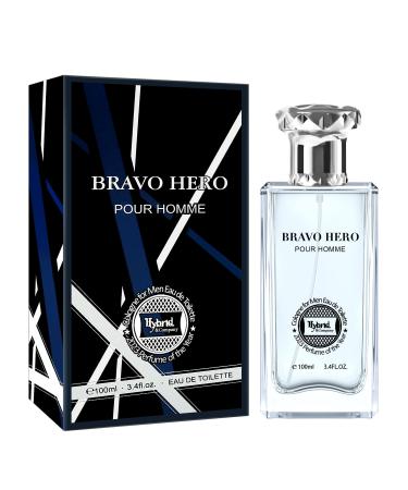 Hybrid & Company Bravo Hero Pour Homme Eau De Toilette Natural Spray Vaporisateur 3.4FL.OZ