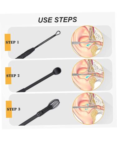 HOLIDYOYO 6-Piece Portable Ear Cleaning Tool Set Steel Ear Wax Remover Spiral Spring Cleaner for Household Use Safe and Gentle Wax Removal - Buy Online on GoSupps.com