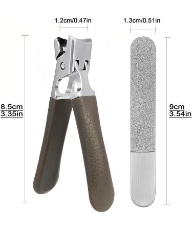 SG Nekoo Nail Clippers - Ultra Sharp Curved Trimmer for Thick Nails, Hard Fingernails & Toenails - Splash Proof Cutter with File for Adults, Men, Women, Seniors - Mid-Dark Brown - Buy Online on GoSupps.com