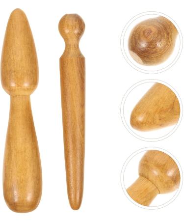 Operitacx 2-Piece Wooden Massage Stick Set - Manual Neck & Foot Acupuncture Device for Small Muscle Relief - 11x2.5x2.5cm - Buy Online on GoSupps.com