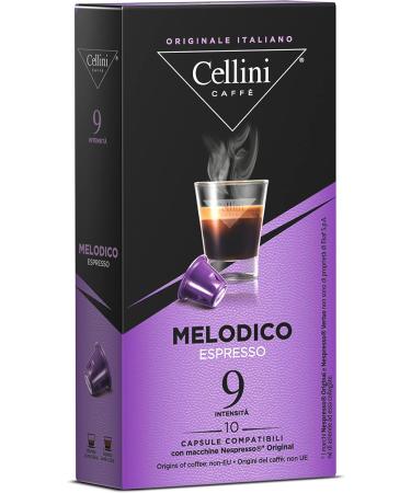 Caff Cellini Nespresso Compatible Coffee Capsules - Melodico 100pcs | Nespresso Compatible Coffee Capsules with Aromatic Notes of Bitter Cocoa | Nespresso Compatible Capsules - Buy Online on GoSupps.com