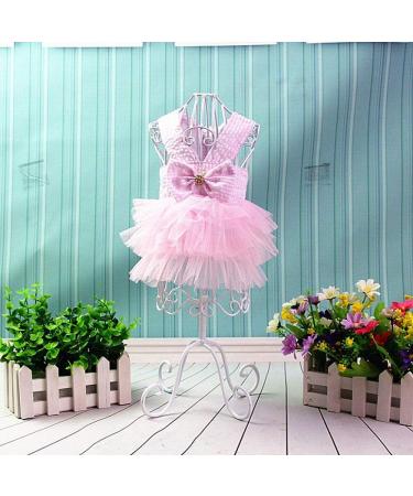 Doublehero Dog Bubble Rock Summer Stripes Lace Dress | Cute Sleeveless Vintage Clothing for Dogs | Princess Halloween & Christmas Outfits in Pink - Buy Online on GoSupps.com