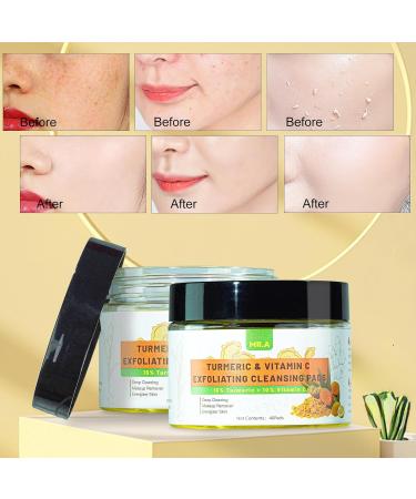80pcs Turmeric Cleansing Pads for Face - Exfoliating Vitamin C & B5 Infused Makeup Remover & Scrub Wipes - Buy Online on GoSupps.com