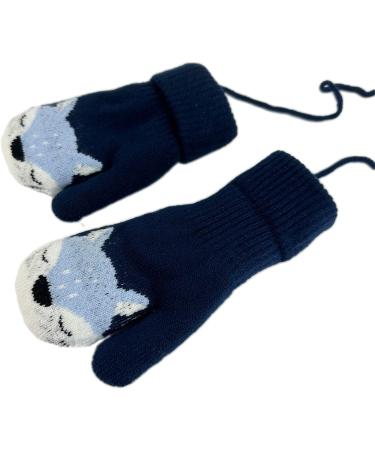 BEISIJIA Toddler Kids Warm Knitted Mittens - Cute Cartoon Gloves for 1-4 Years - Navy Blue - Buy Online on GoSupps.com