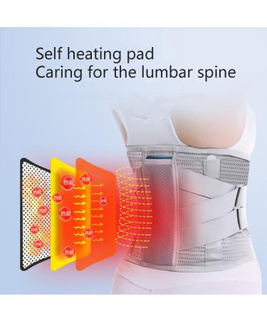 Back Brace with Self-Heating Pad - Decompression Lumbar Support Belt for Men & Women - Pain Relief & Warm Waist Correction (Gray Size L/Large - Buy Online on GoSupps.com