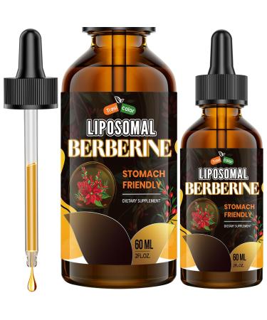 Berberine Supplement Liquid Drops - High Bioavailability Liposomal Berberine Supplements Berberine HCL Complex with Ceylon Cinnamon Plus Turmeric Suitable for Women Men-60ml 2 Fl Oz (Pack of 1)
