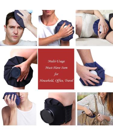 Capshat Ice Bag - Refillable Pain Relief for Injuries, Menstrual Cramps, Headaches - Hot/Cold Therapy Water Bag - Reusable Cold Pack (Black 6/9/11 Wrap) - Buy Online on GoSupps.com