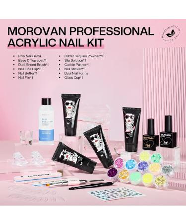 Morovan Poly Gel Nail Kit - 1 OZ Poly Nail Extension Gel 4 Colors | All-in-One DIY Gel Kit for Beginners - Large Capacity & Easy Use - Buy Online on GoSupps.com