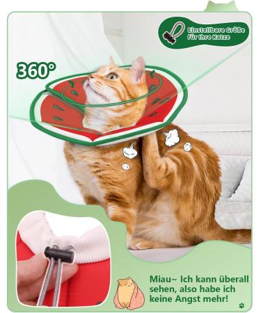 Supet Rewrise Cat Adjustable Recovery Collar - Watermelon Size S (14-23cm) - Post-Surgery & Injury Protection for Cats - Buy Online on GoSupps.com