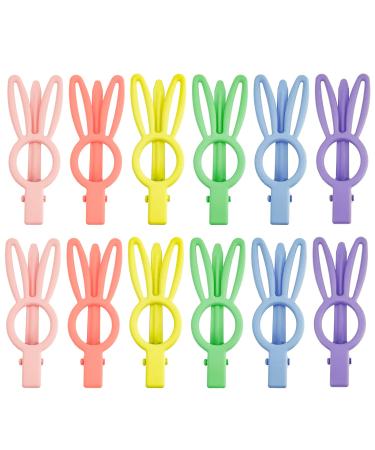 12 PCS Matte Hair Clip Cute Rabbit Hairpins Non Slip Hair Barrettes Alligator Hair Clips Colorful Clips for Thick Hair Accessories for Birthday Christmas Valentines Day Gifts