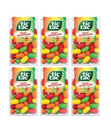6 x Fruit Adventure Tic Tac Mint Sweets For Little Moments of Refreshment - Sold By VR Angel Fruit Adventure 6 Count (Pack of 1)